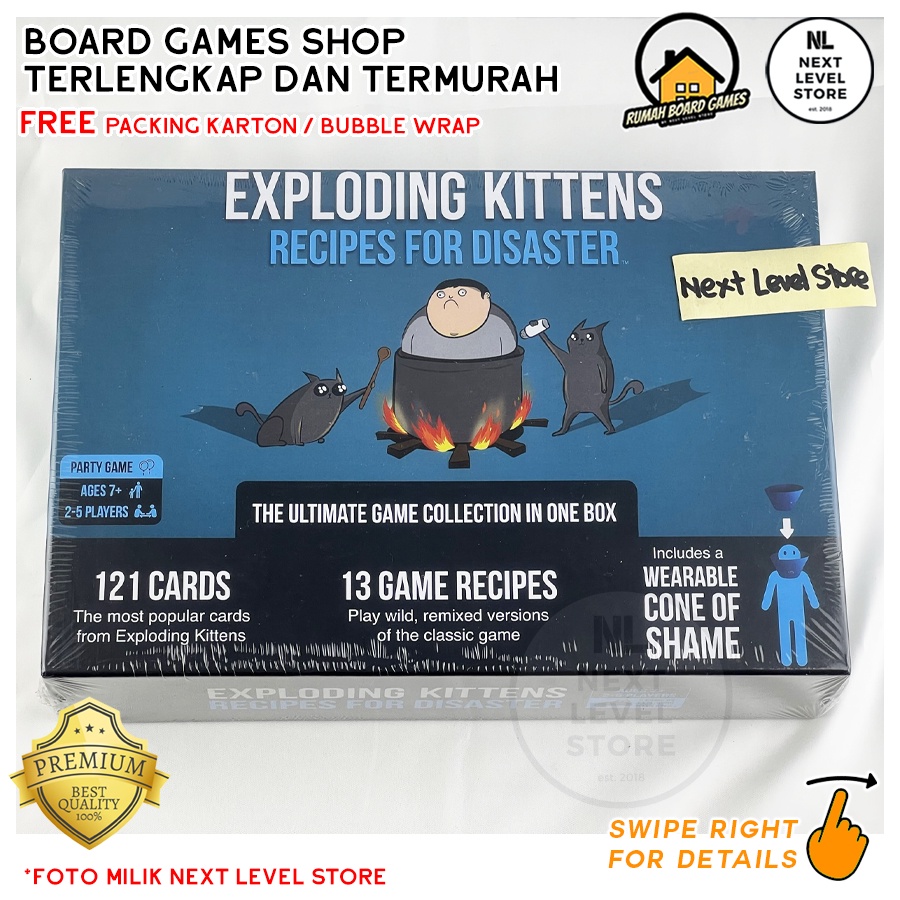 Exploding Kittens Board Games ( ORI , NSFW , PARTY PACK , BARKING KITTENS , STREAKING IMPLODING )