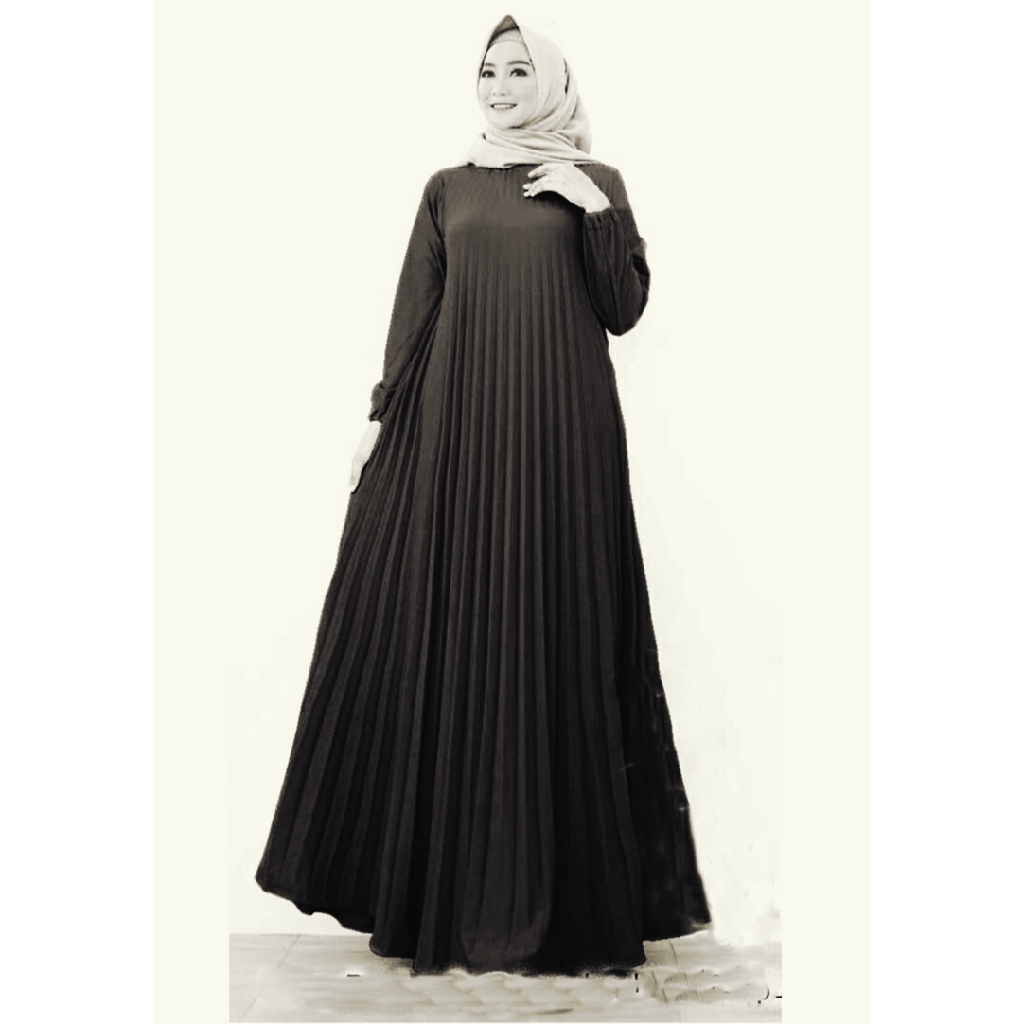 [Maxi Amanda Plisket RO]Maxi wanita higet plisket varian warna