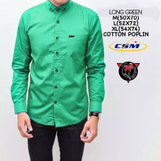 Kemeja lengan panjang polos formal bahan poplin 40s kahatex