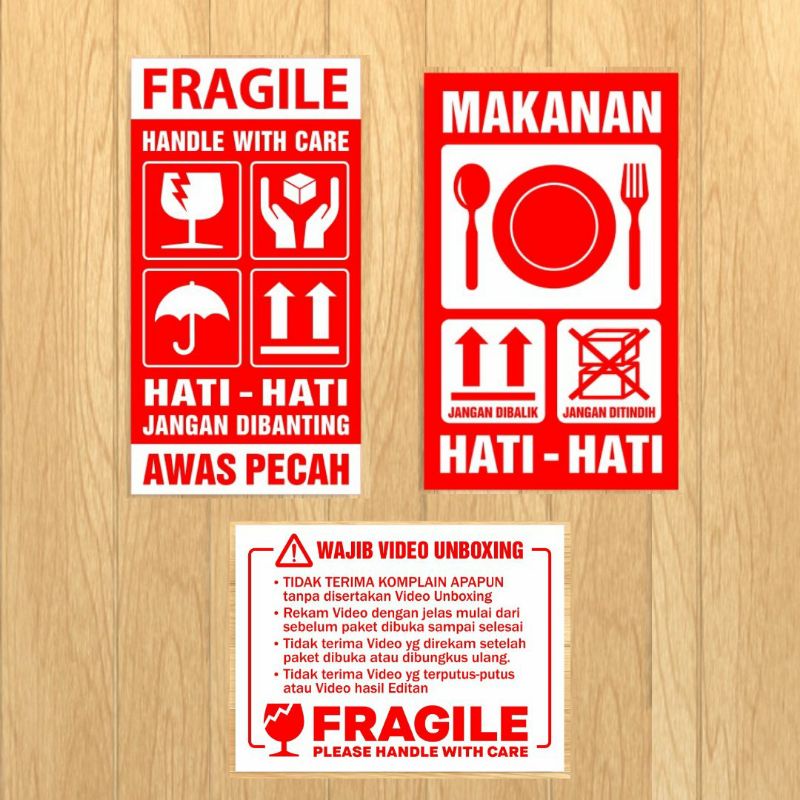 

Sticker Fragile Label Makanan Awas Pecah Video Unboxing Handle With Care