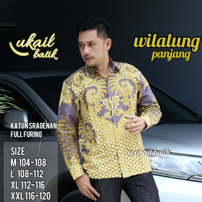 Kemeja Batik Pria Lengan Panjang Lapis Furing Bahan Katun Halus Premium