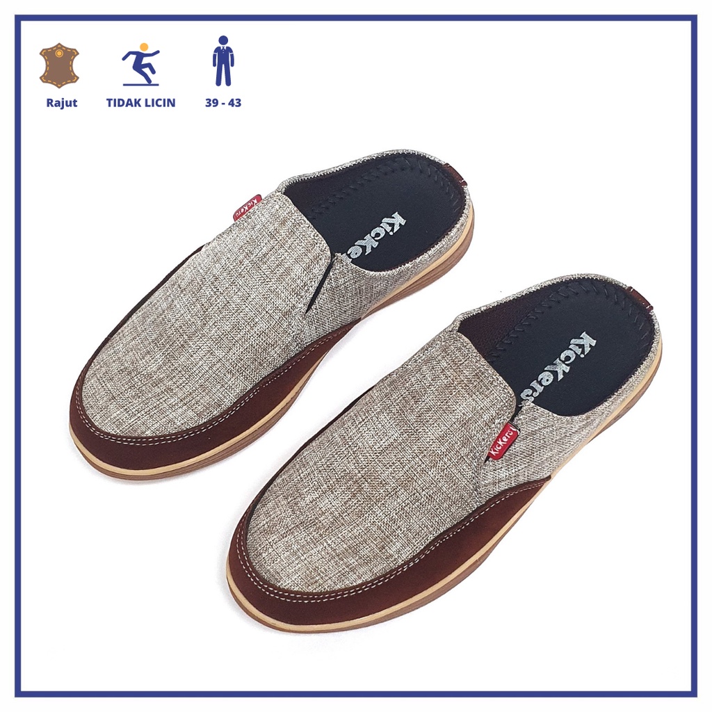 Kickers Sandal Selop Pria Coklat - K E01