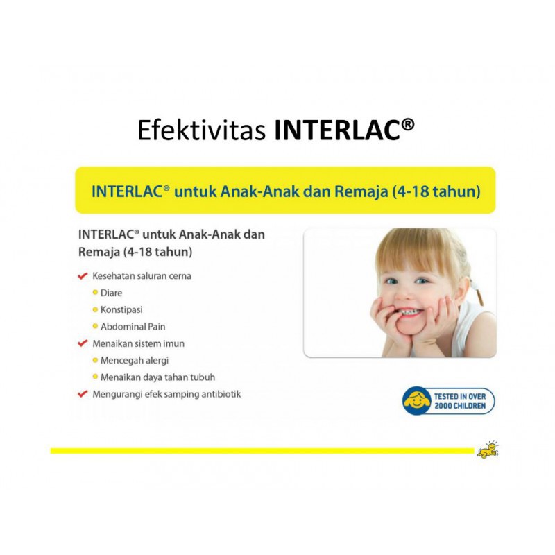 Interlac Probiotik Mini Pack Suplemen Makanan - 30 Sachet