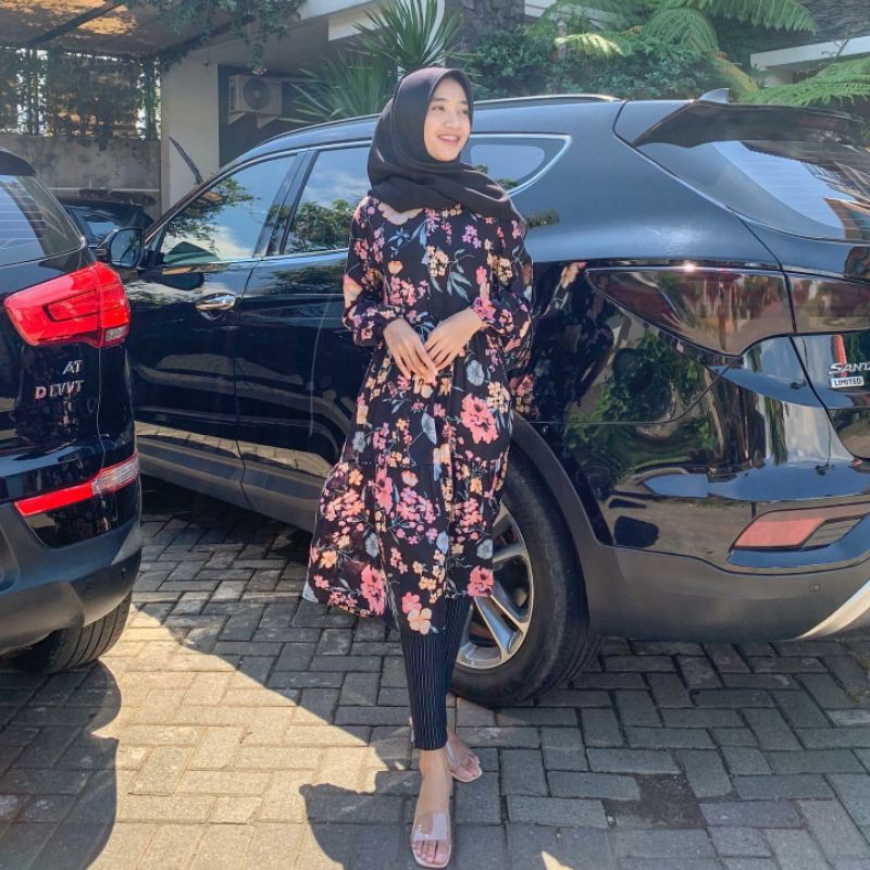 Tunik Magdalena White/ Black/ Pink by My Lady