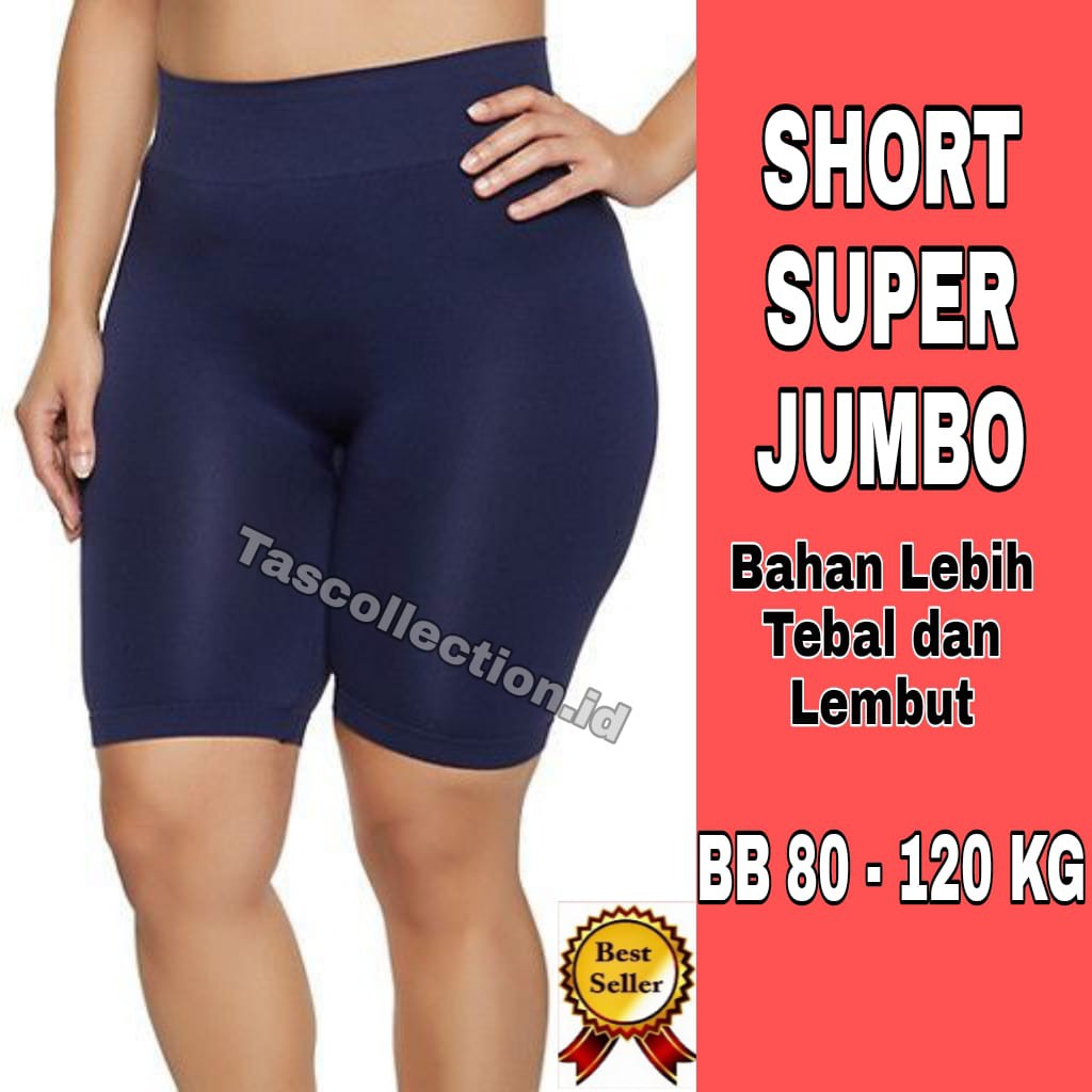 SHORT SUPER JUMBO BB 80 -120 KG 4XL/XXXXL bahan lebih tebal dan lebih nyaman bisa untuk ibu hamil