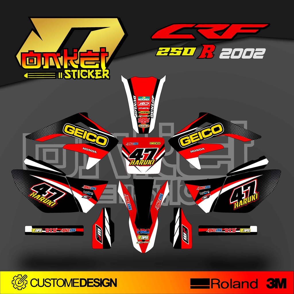 DECAL STICKER CRF 250 R 2002 GEICO