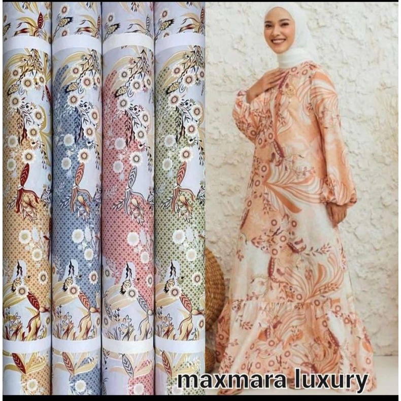 Kain Maxmara Motif Anthurium harga tertera untuk setengah meter