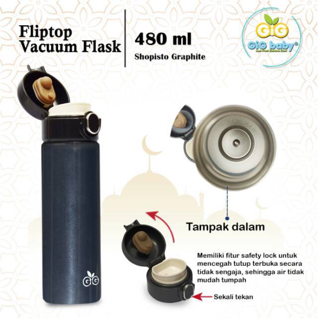 BOSU376 GIG BABY FLIP TOP VACUUM FLASK TERMOS MINUM 480 ML