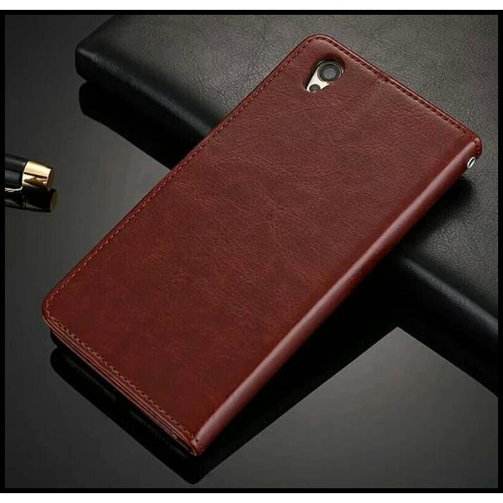 Flip Cover Handphone Flip Cover Oppo A37 A37M Oppoa37 Wallet Leather Hitam