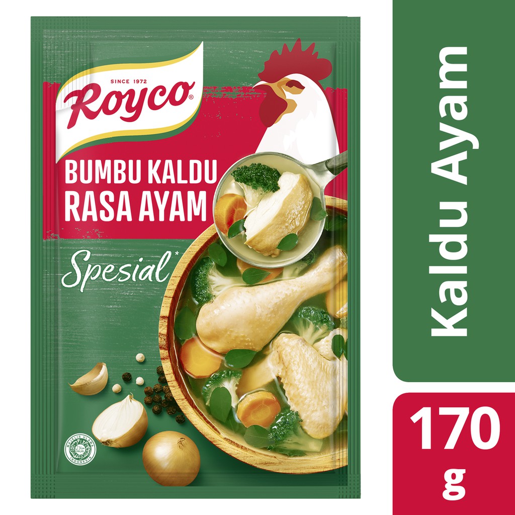 

Royco BUMBU KALDU SPESIAL Penyedap Makanan, Penyedap Rasa AYAM Tanpa Penguat Rasa 170G