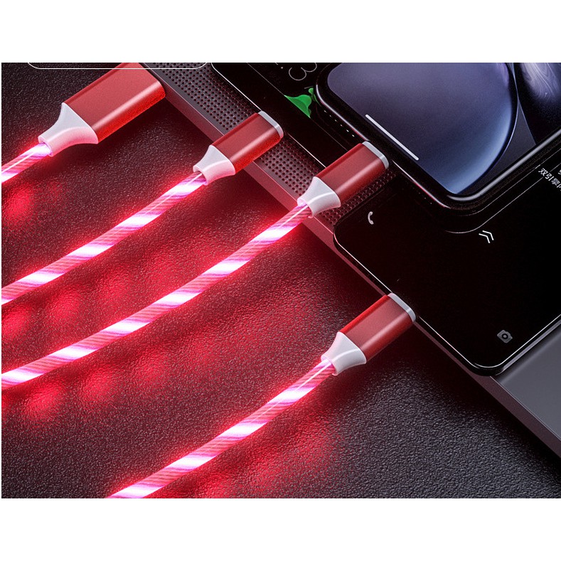 Kabel Data / Charger Micro USB / Tipe-C Magnetik 5A Fast Charging Dengan Lampu Led Untuk IPhone