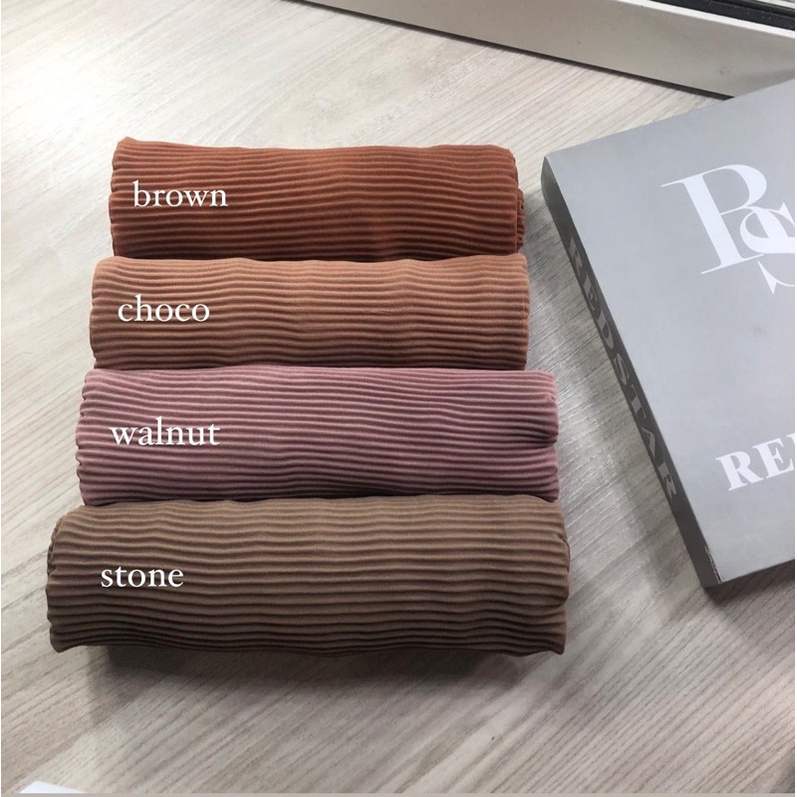 pashmina plisket full TANPA GARIS TENGAH bisa cod