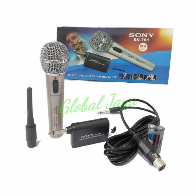 mic sony sn781 2in1 mic wireless+kabel sony sn 781 microphone