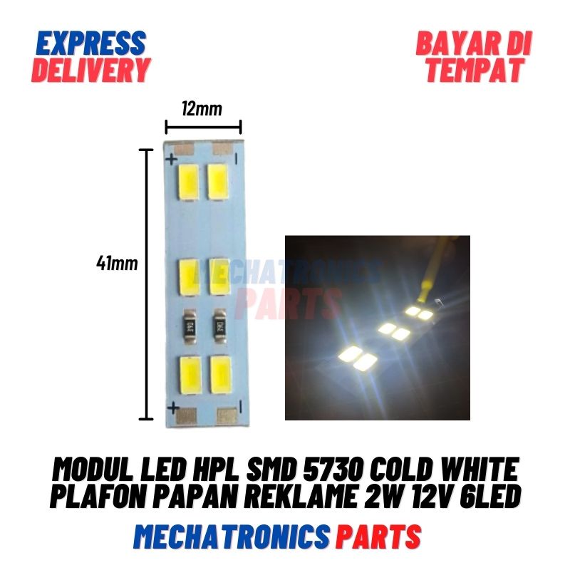 [DSP-9028] HPL LED MODUL 12 VOLT 6 LED SMD 5730 2 WATT COLD WHITE PLAFON PAPAN REKLAME