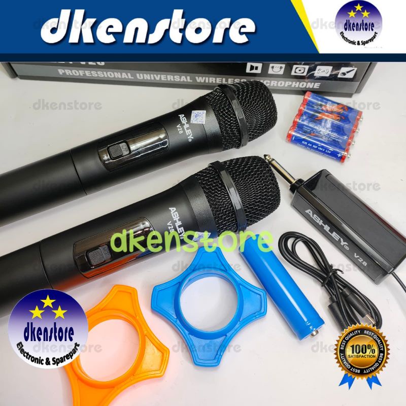 Mic Wireless Ashley V28 2 mic V 28