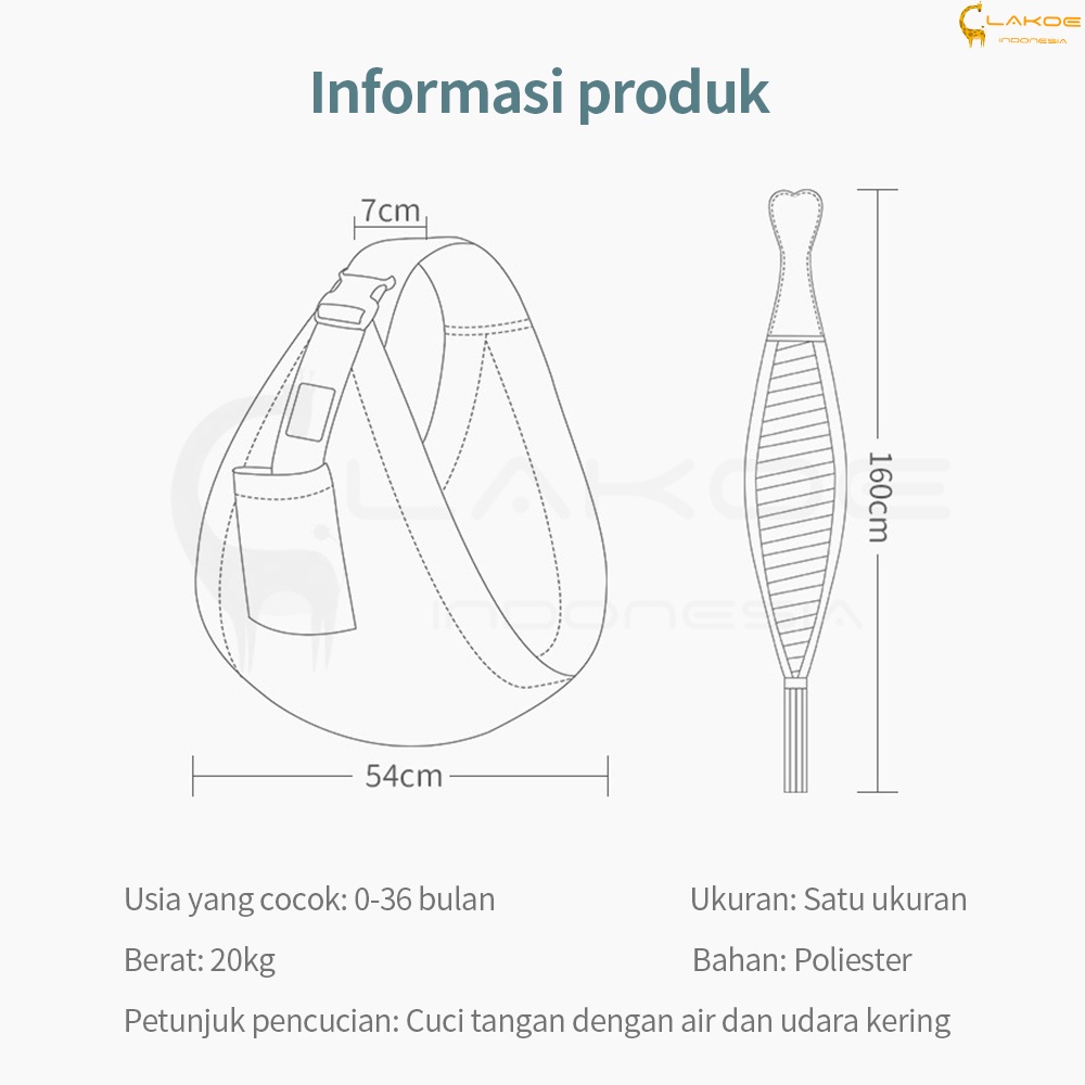 LAKOE Gendongan bayi depan/gendongan baby / Baby Carrier 0-3 Tahun