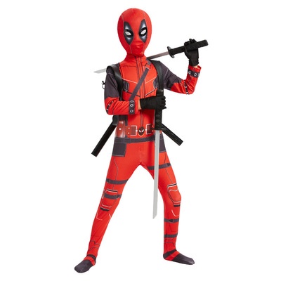 Holiday party Superhero Deadpool Kids boy Bodysuit+Masker cosplay Avengers SpiderMan Costumes set