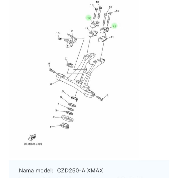 HOLDER TUTUP KLEMAN STANG XMAX X MAX ASLI ORI YAMAHA B74 F3441 00
