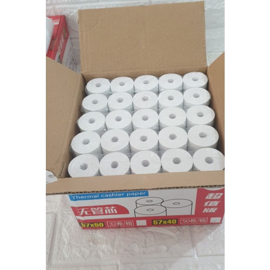 Kertas Thermal 57X38 mm/Kertas Struk Kasir 58x38mm/1 Roll