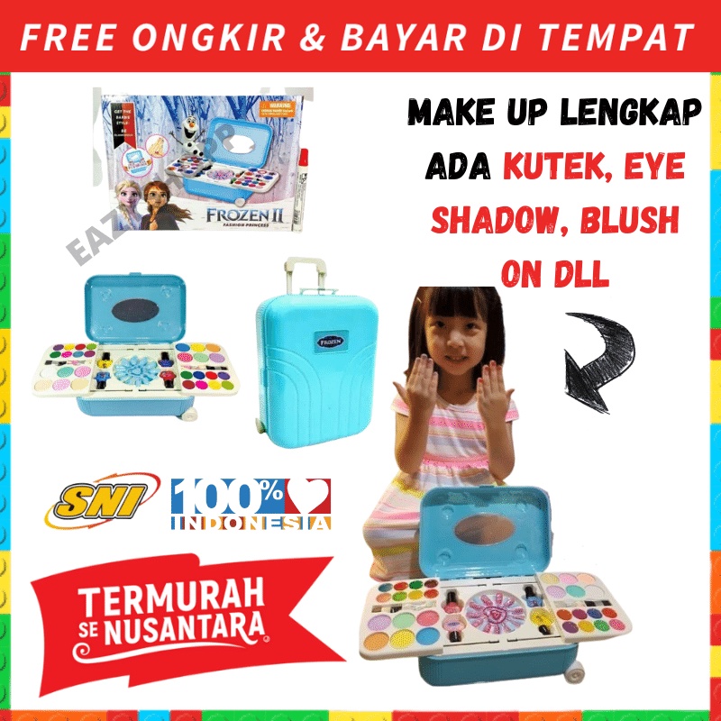 Mainan Koper Dandan Dandanan Make Up Meja Rias Frozen Besar Makeup Salon Salonan  Edukasi Hadiah Ana