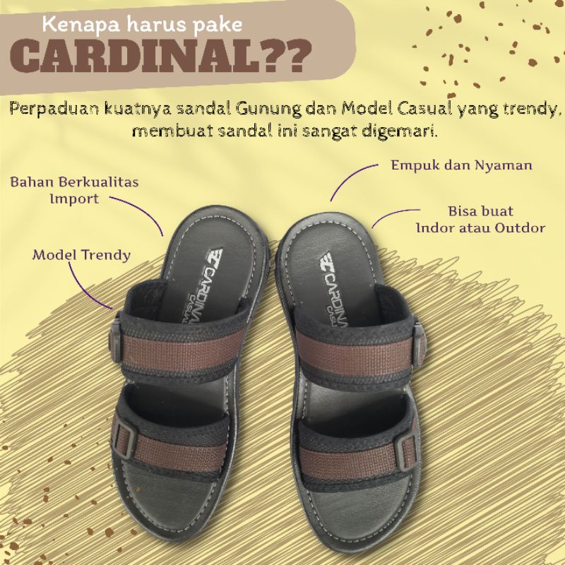 Sandal Pria Cardinal/ Sandal Flat/ Sandal Pria/ Cardinal/ Sandal Model Terbaru