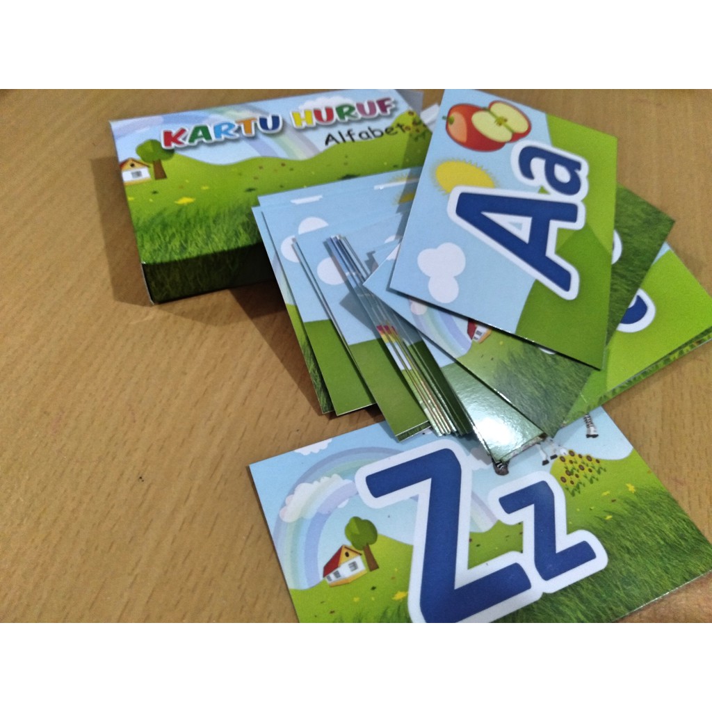 flash card kartu belajar (Alfabet,hijiayah,angka) paket 3 box