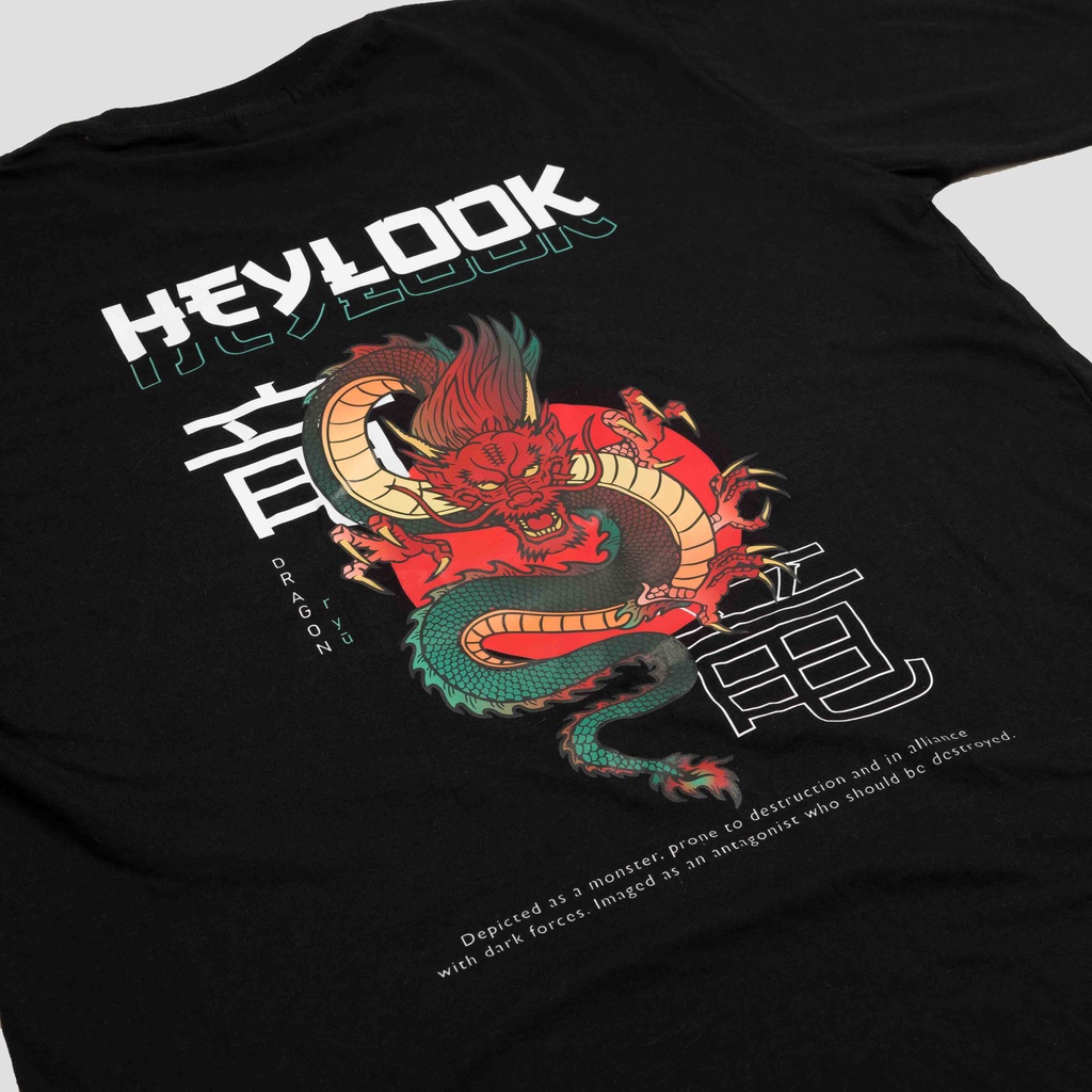 HEYLOOK Project - DRAGON T-Shirt Pria Kaos Pria Distro Oblong