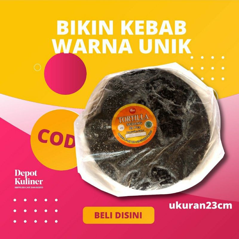 Kulit Kebab Tortiila Hitam Black Hitam 23 CM