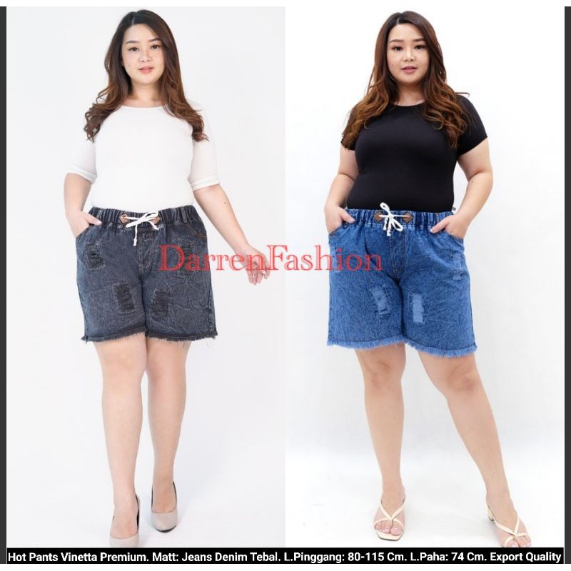 Hot Pants Vinetta Jumbo . Celana Pendek Wanita Jeans Denim Jumbo . Celana Hot Pants Jumbo Vinetta