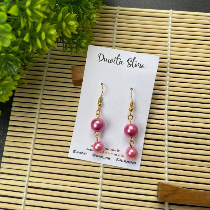 HANDMADE ANTING DEWASA KAITAN GOLD MOTIF MUTIARA GOLD