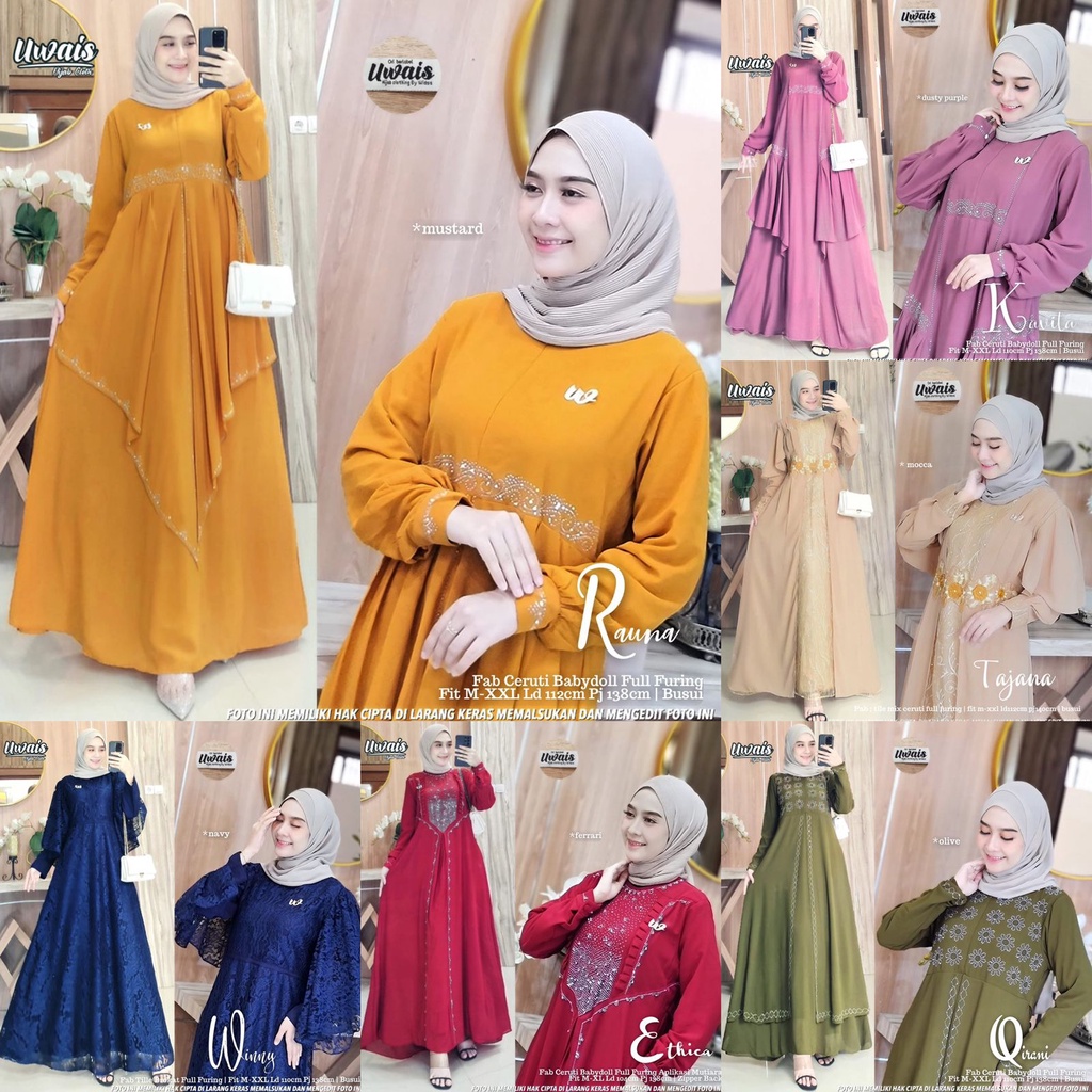 ETHICA / WINNY / TAJANA BY UWAIS - GAMIS BAJU MAXY BAHAN CERUTY ORIGINAL UWAIS