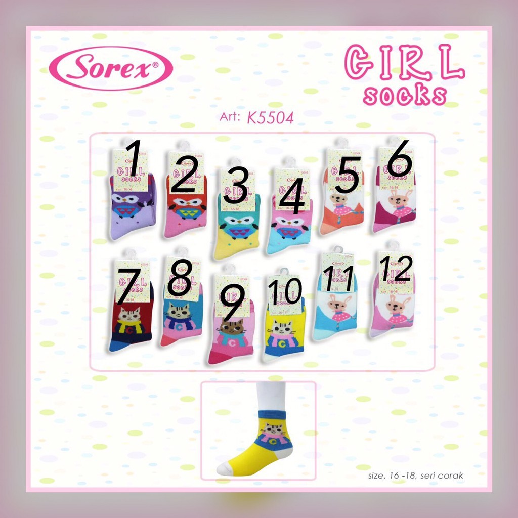  KAOS  KAKI  ANAK  CEWEK GADIS 5504 SOREX KIDS Shopee  Indonesia