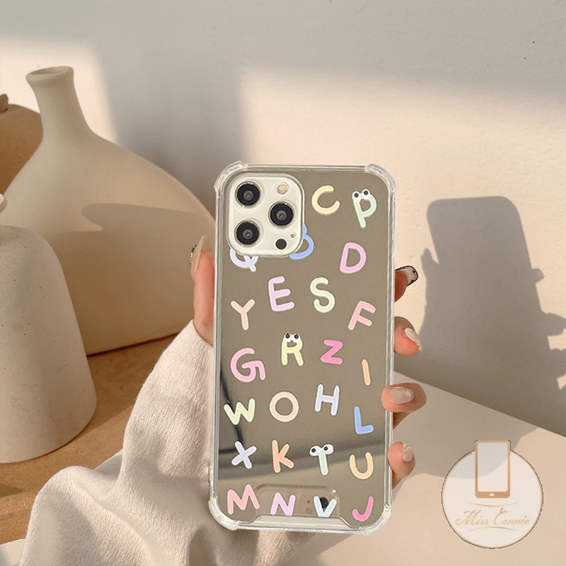 Casing iPhone 11 7Plus 8Plus XR X XS Max 13 Pro Max 12 Pro Max 7 8 Plus 11Pro Max SE 2020 Shockproof Motif Huruf