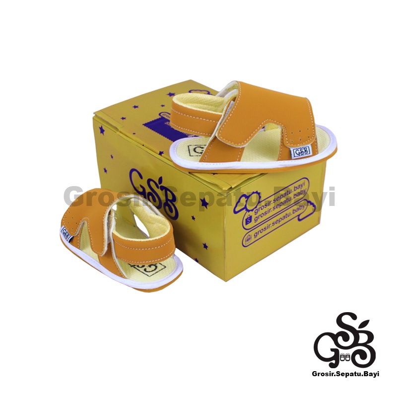 sendal bayi sepatu bayi sandal bayi  laki laki perempuan prewalker bayi  umur 2 - 12 bulan model casual S01 polos KUNYIT ringan  fleksibel &amp; Anti Slip