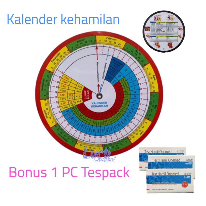 

kalender kehamilan Bulat penghitungan masa kehamilan + 1 pcs Tespek