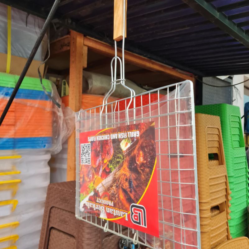 HJK Panggangan Ayam Bakar Jepit Besi Jumbo Sate Ikan Ayam Panggangan Ikan