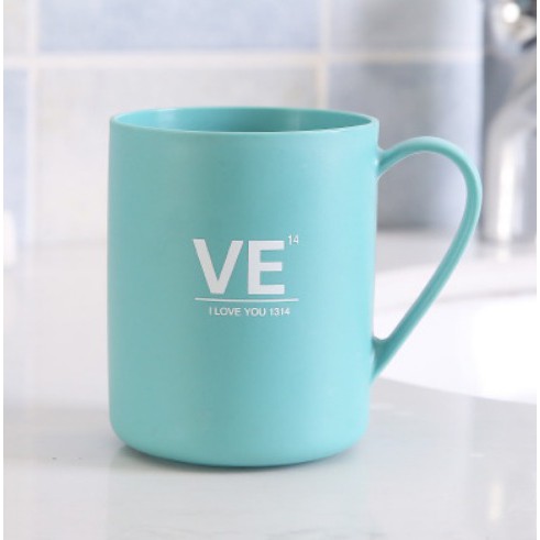 UNIK - (1 PCS) H622 Gelas Couple Plastik LOVE / Gelas Couple Black White and Tosca Pink-Tosca