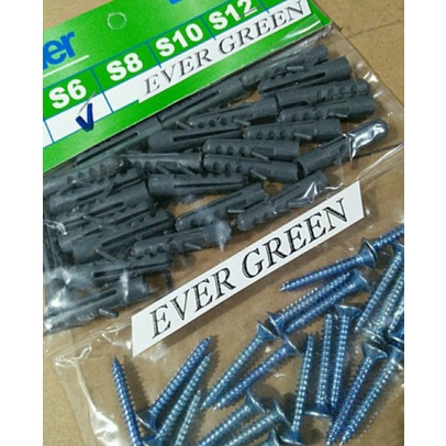 Promo FISCER S-6 dan BAUT SEKRUP 2.5 cm -pakai Mata Bor Tembok Beton 6mm - Ramset pisher Plastik PVC