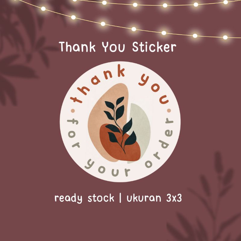 

Sticker Thank You Bulat Ukuran 3x3