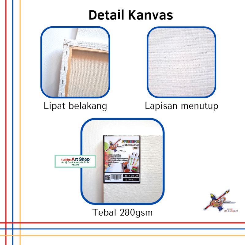 Kanvas Lukis XP 08T Uk. 30x30cm Lipat Belakang