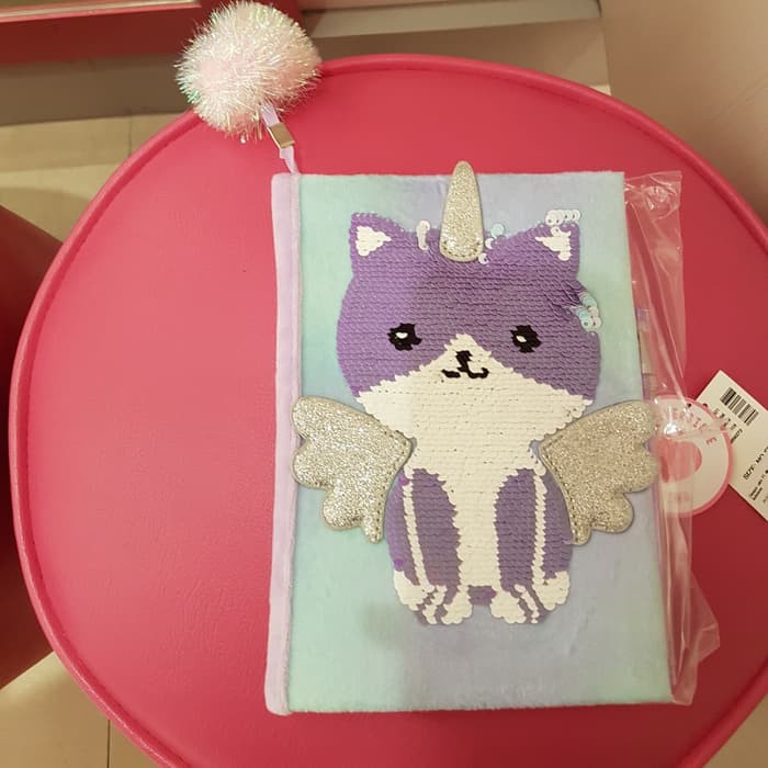 

nn Buku Diari Diary Justice ORIginal Caticorn Flip sequin unicorn