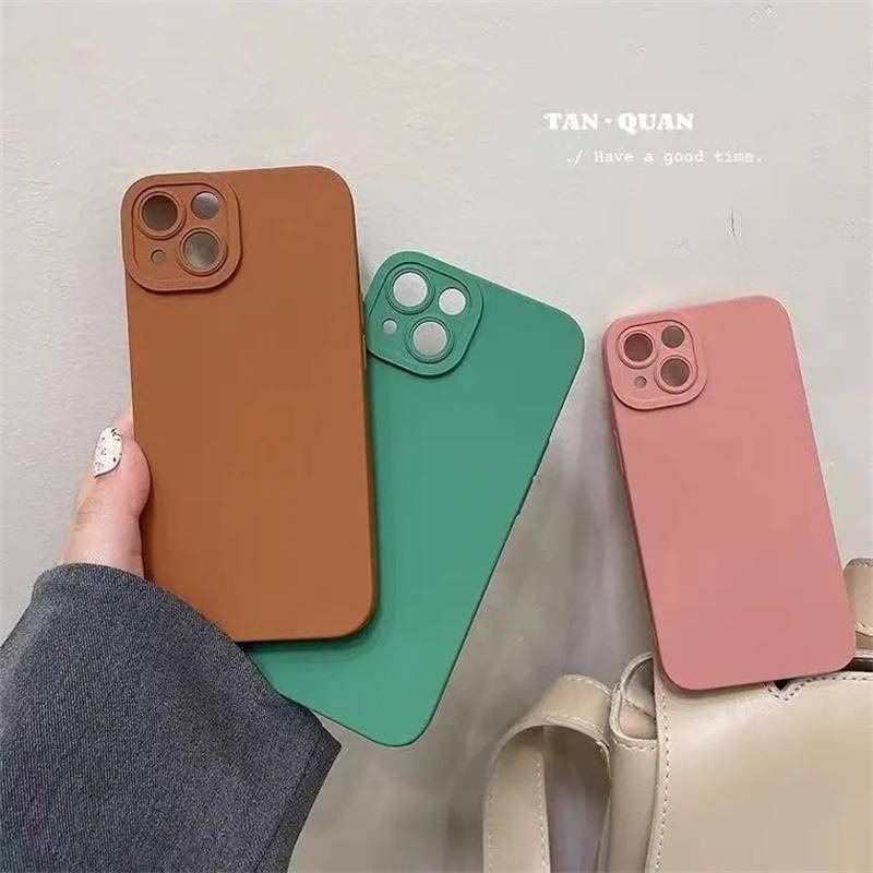 Case Bahan Silikon Warna Biru Polos Untuk iPhone 13 12 11 Pro Max