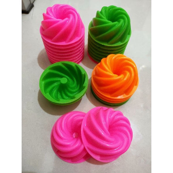 12Biji Cetakan Kue Talam Cucing Ulir twister