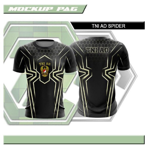 Kaos Jersy Pria Sublim Print Jersy TNI AD Spider