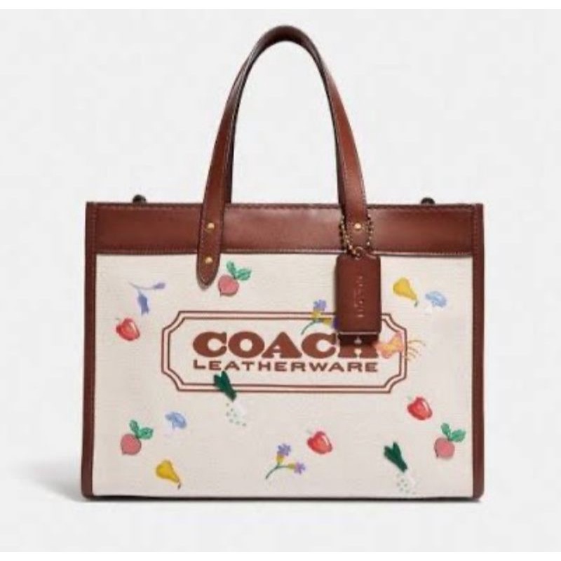 Coach Field Tote 30 With Garden Embroidery Coach Badge(C2773)