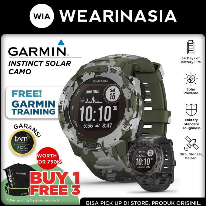 Garmin Instinct Solar Camo Edition - Garansi Resmi TAM 2 Tahun