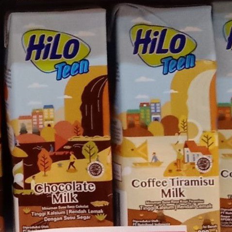 

Hilo TEEN susu UHT CHOCOLATE MILK / COFFEE TIRAMISU MILK 200ml.