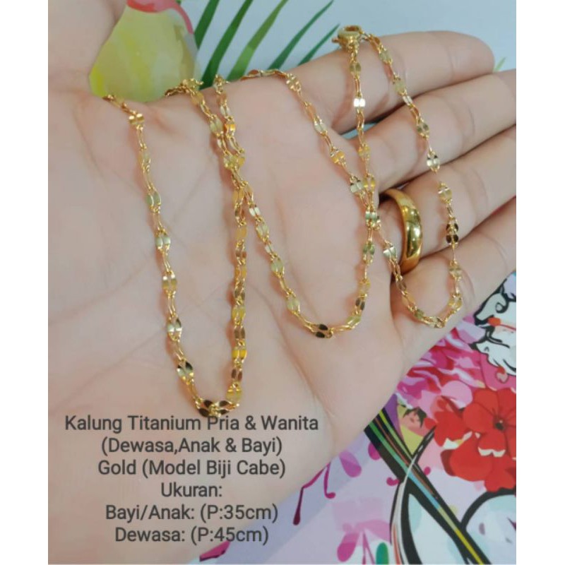 (COD) Kalung Titanium Wanita dan Anak Anti Karat Aksesoris Fashion Perhiasan Premium - T022