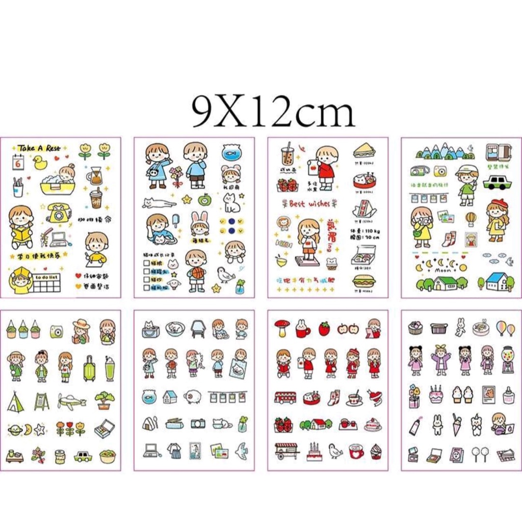 

Stiker imut Boy& Girl Life untuk reward, deco, hiasan