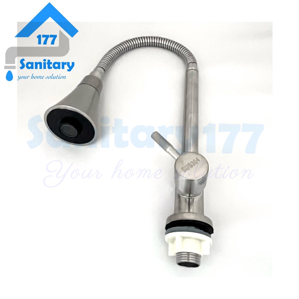 Kran Air Fleksibel Angsa MEJA Stainless 304 Soligen 505S- Keran Dapur Kran Sink Saringan Gede 2in1stenlis wastafel cuci piring kitchen